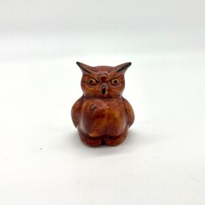 Vintage Owl Figurine Ceramic Brown Home Decor Collectible Bird Statue‎